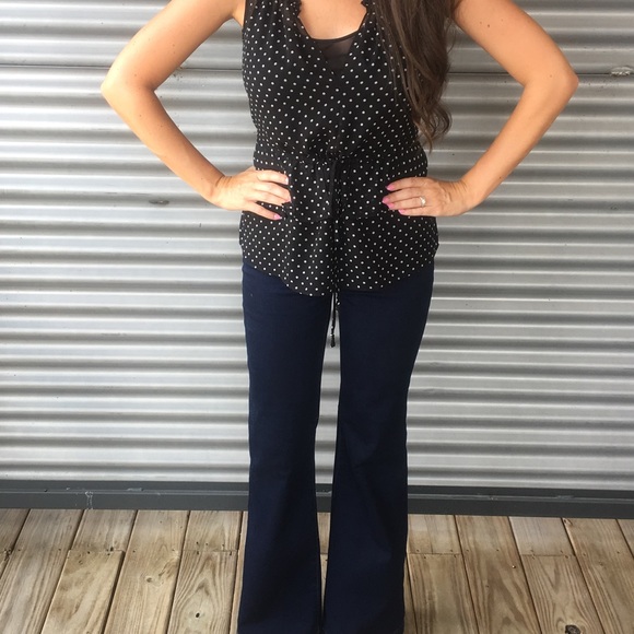 Cynthia Steffe Polka Dot Peplum Blouse - Picture 2 of 8